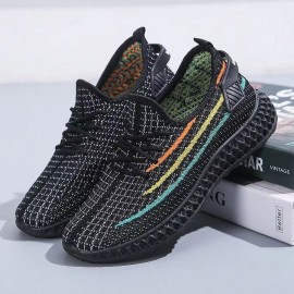 Women Breathable Mesh Rainbow Pattern Running Shoes Casual Sneakers